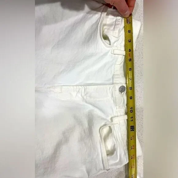 Frame Le Palazzo Crop Wide Leg/Flare Frayed Hem Jeans 32x28 Stretch Denim LNWT - Picture 8 of 11